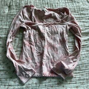 Butterfly print long sleeve top